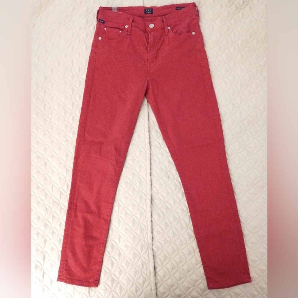 Citizens of Humanity Size 26 Rocket Crop High Rise Skinny Stretch Red Jeans